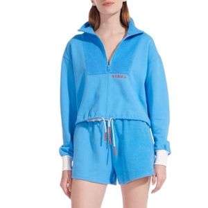 STAUD - French Terry Quarter-Zip Sweatshirt Sz S